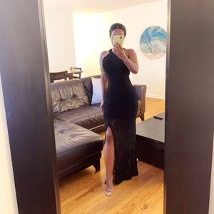 Black lace gown